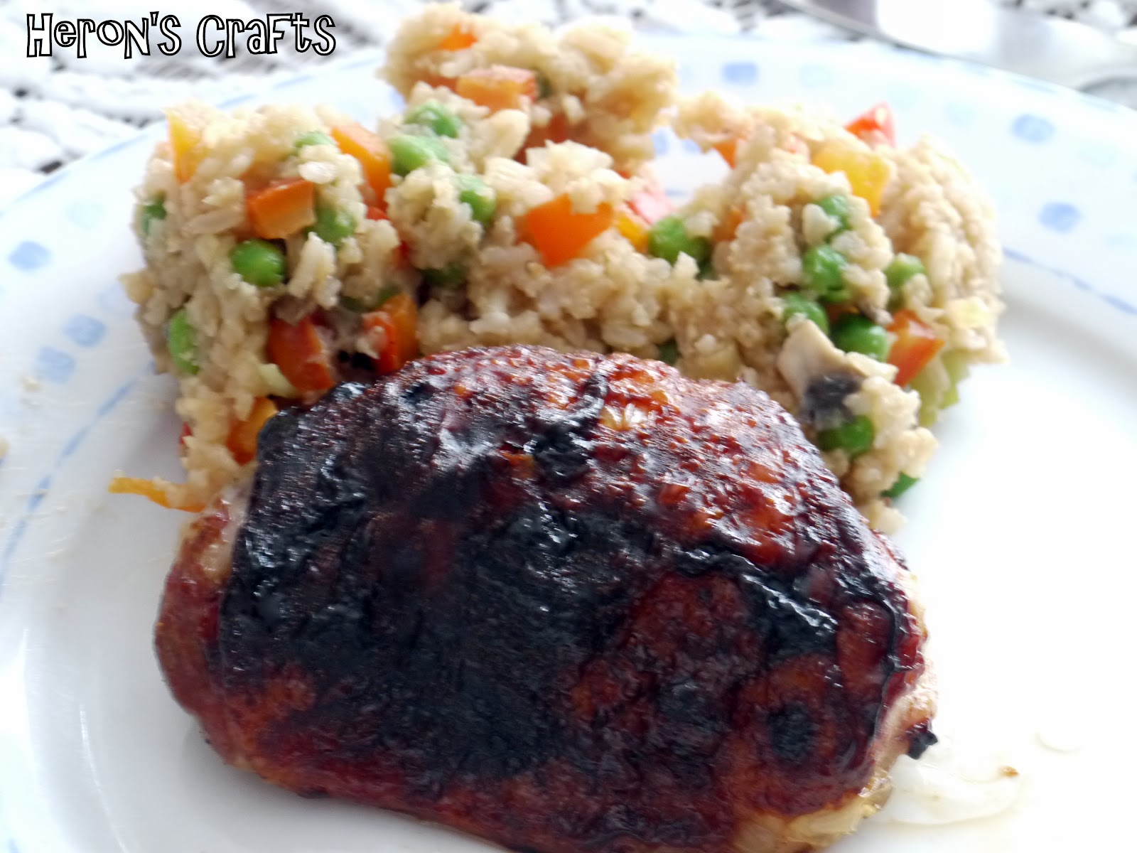 Heron's Crafts BBQ Chicken and Fried Rice