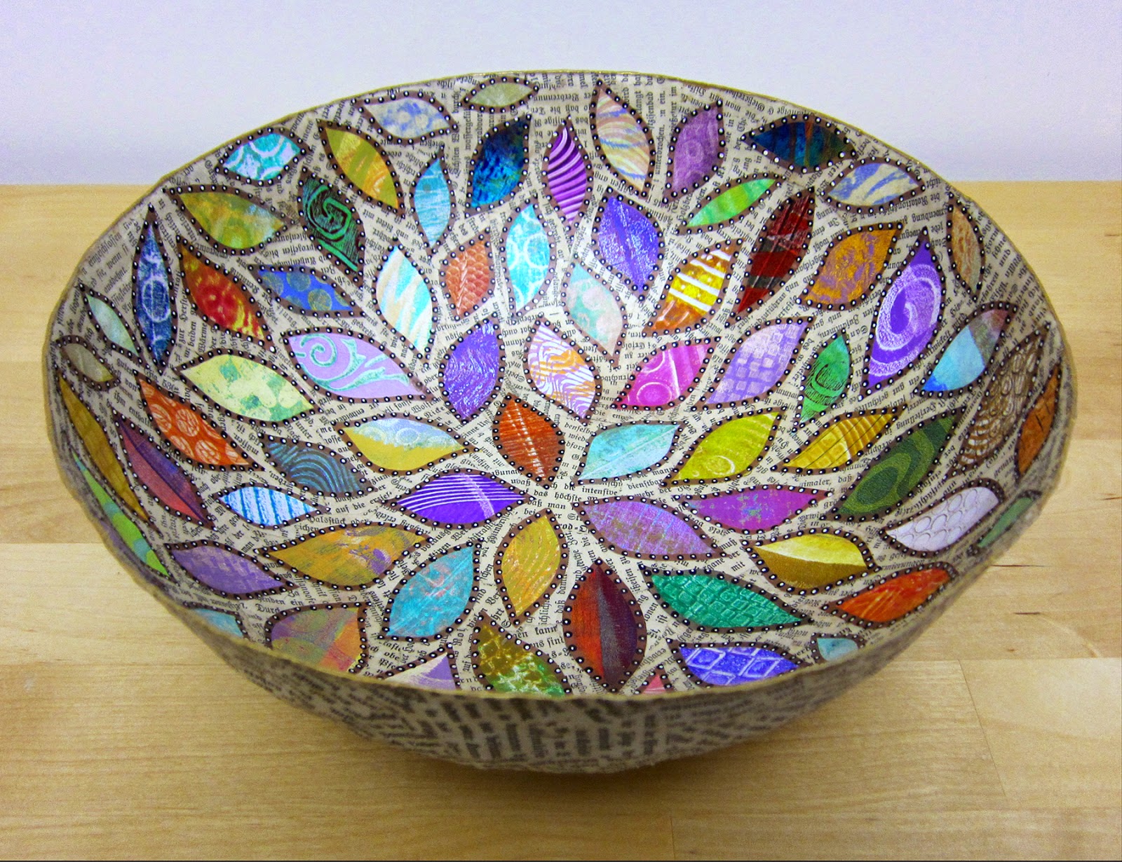 Printing with Gelli Arts® Paper Mache Bowls with Gelli™ Prints!