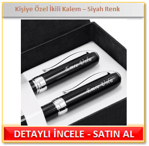 Erkeğe doğum günü hediyeleri Kişiye Özel İkili Kalem Siyah Renk