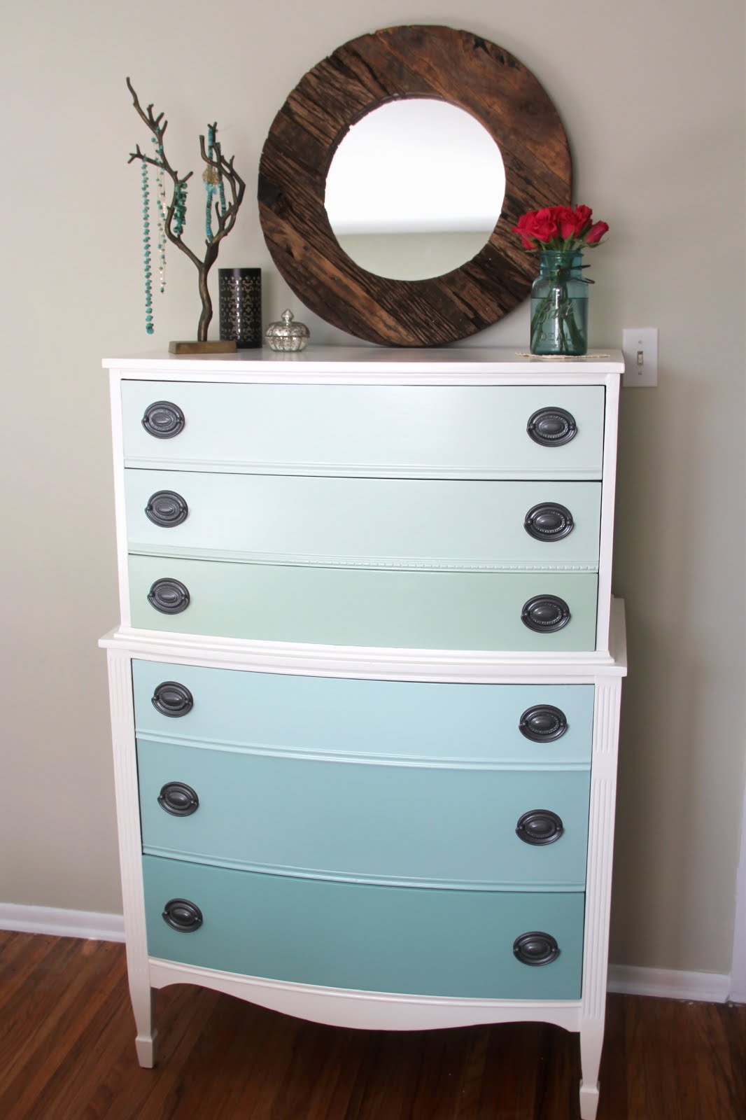 Nature Inspired Handcrafted Jewelry OMBRE Painted Dresser Tutorial