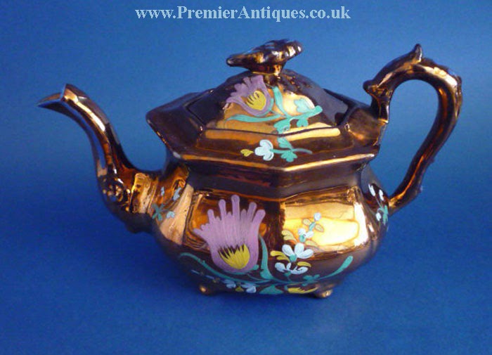 Premier Antiques Victorian Copper Lustre Teapots
