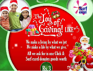 Surf Excel Joy Of Giving Click To Donate Rs.3 For A Good Cause [Charity]
