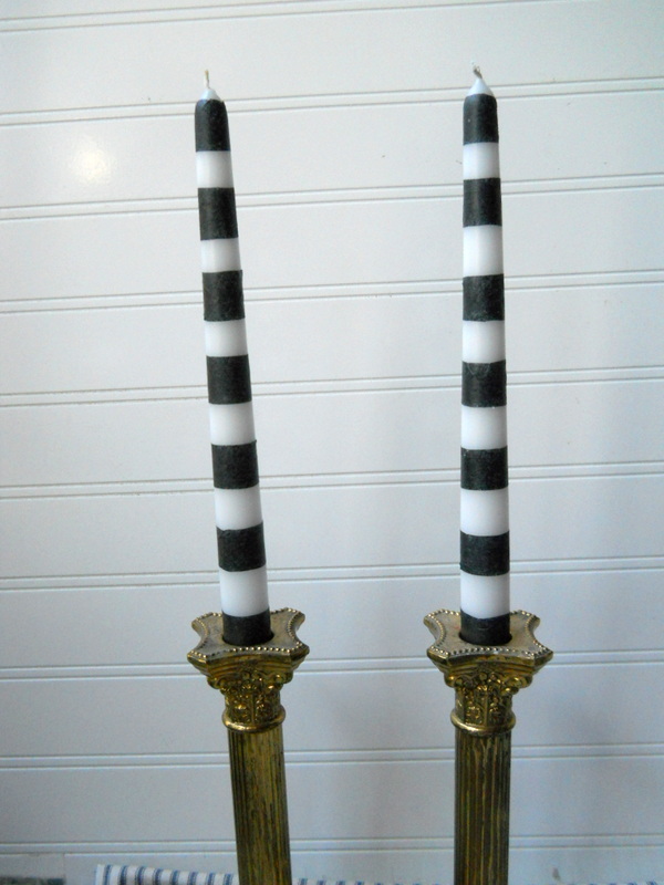 Hope and Joy Home DIY Striped Decor Taper Candles
