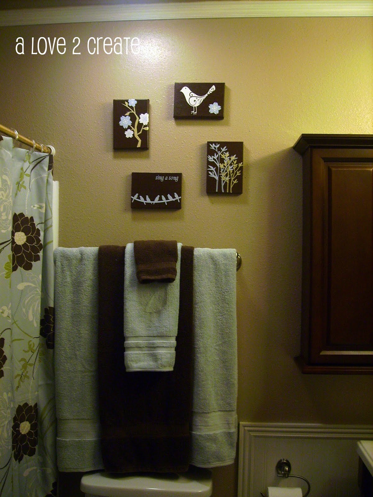 A love to create My canvas art...in the bathroom