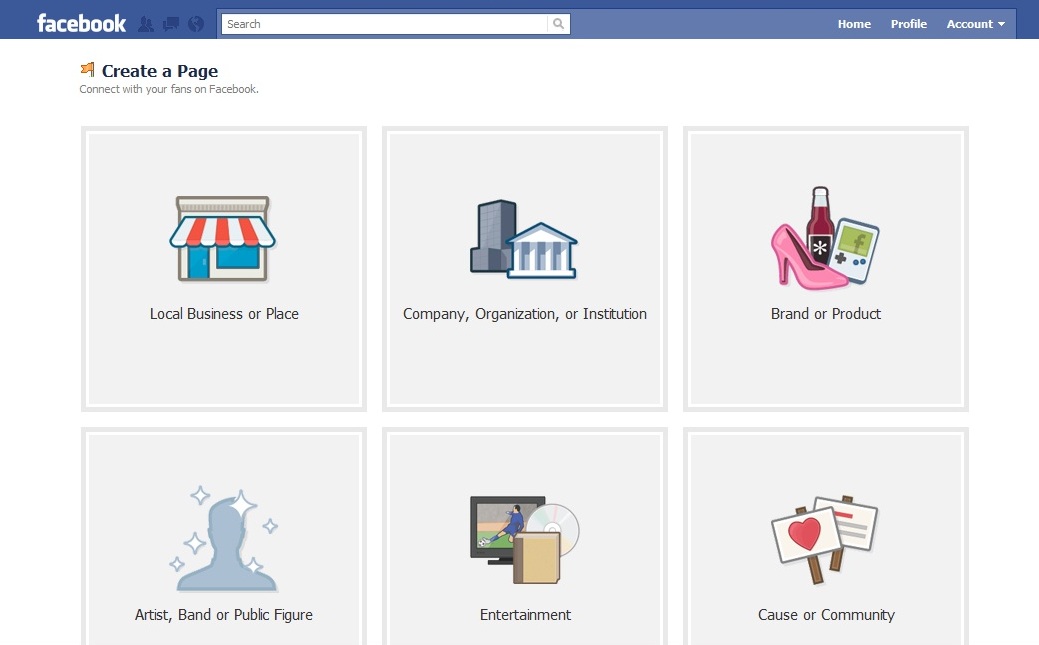 make a facebook. Simply go to Facebook Pages and you will arrive here: