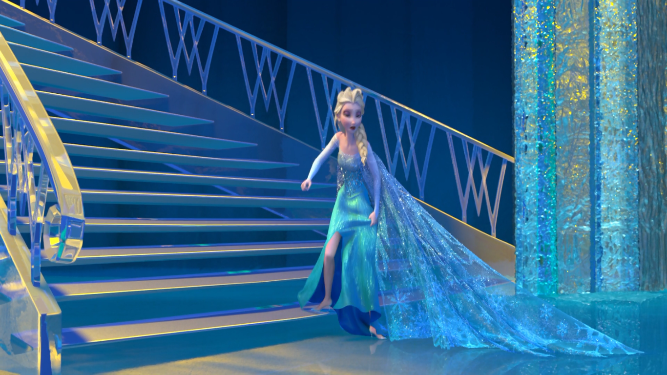 Elsa never goes barefoot or wears anything but two different kinds of heels...