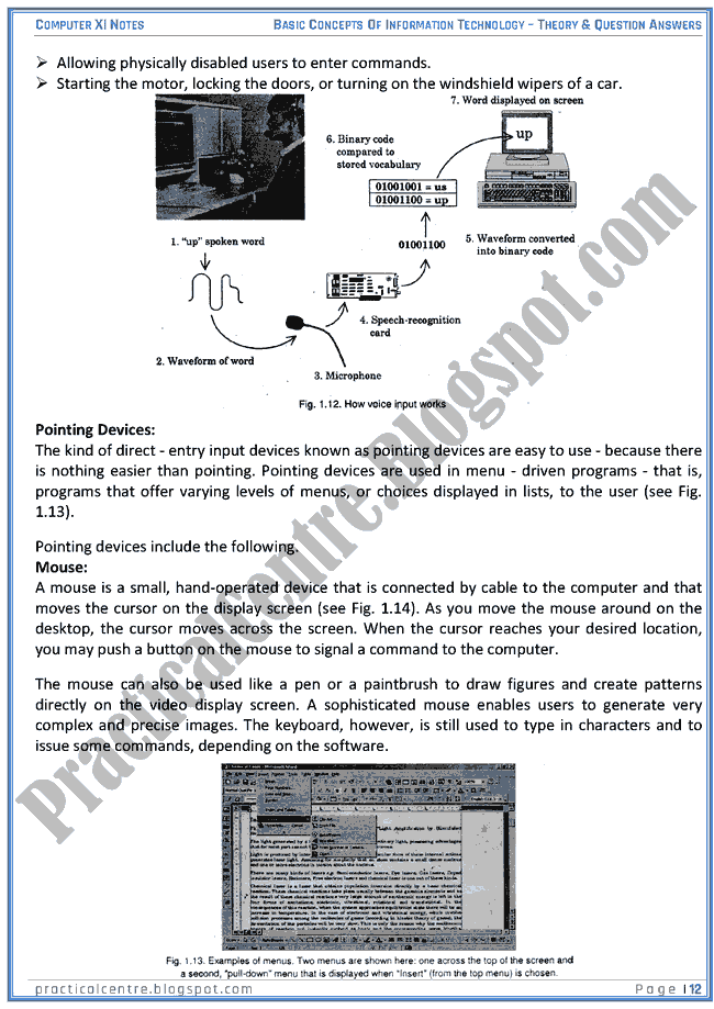 Basic Concepts Of Information Technology - Theory And Questions Answers - Computer XI