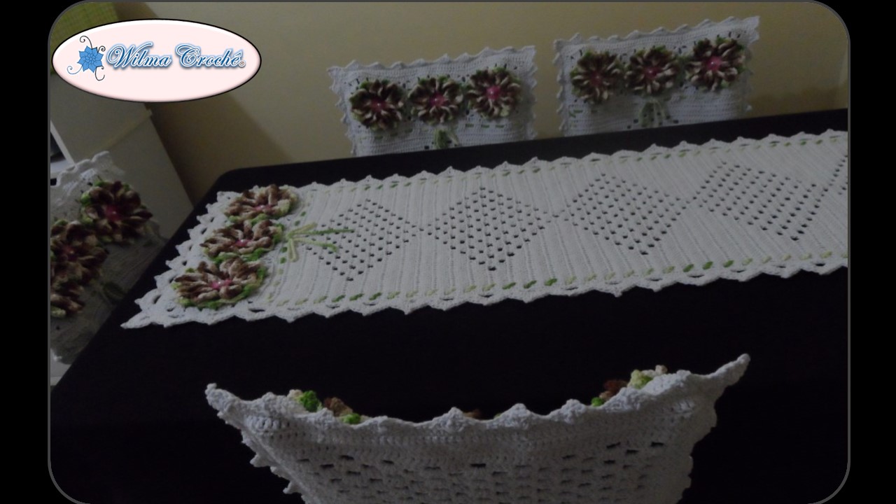 Wilma Croch Jogo De Capas De Cadeiras E Caminho De Mesa Em Croch Wilma Croch Jogo De Capas De Cadeiras E Caminho De Mesa Em Croch