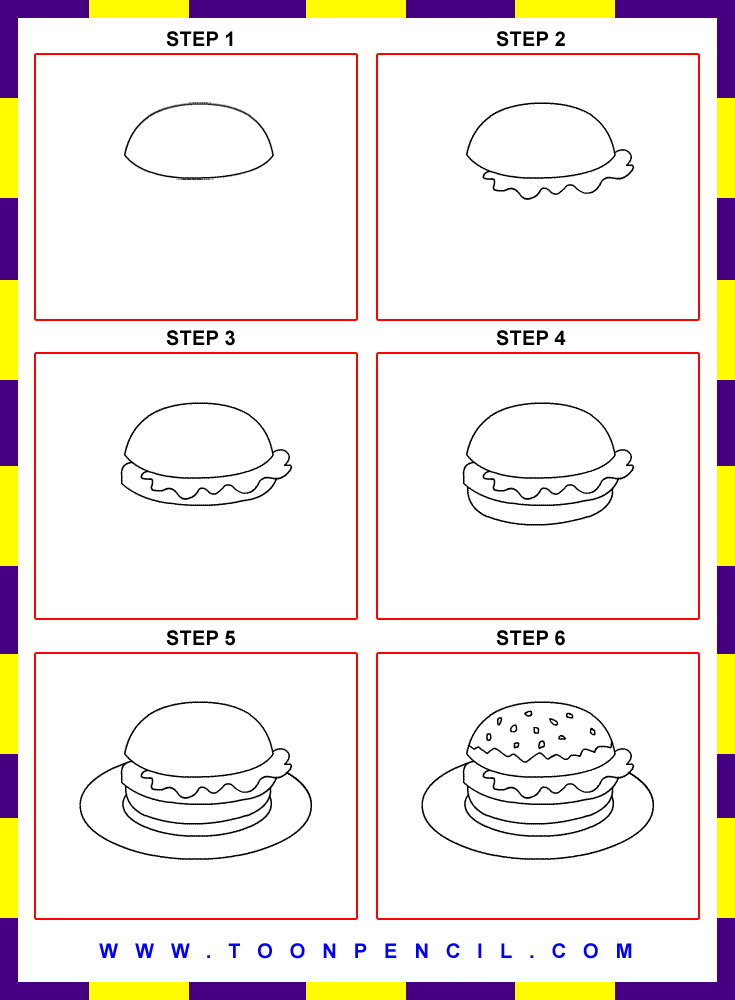 How to draw burger