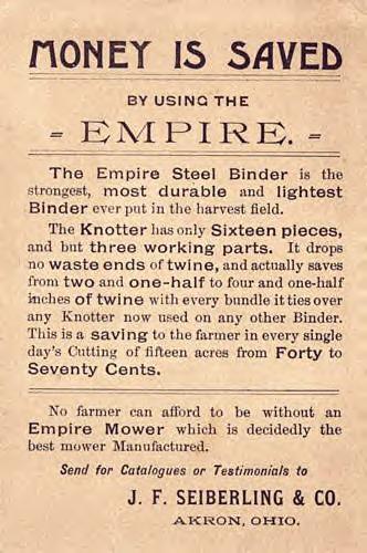 Empire Mower Card - Back ~