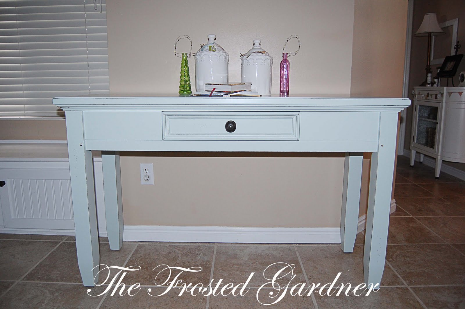 The Frosted Gardner The Johnson Sofa Table Custom Refinish Before