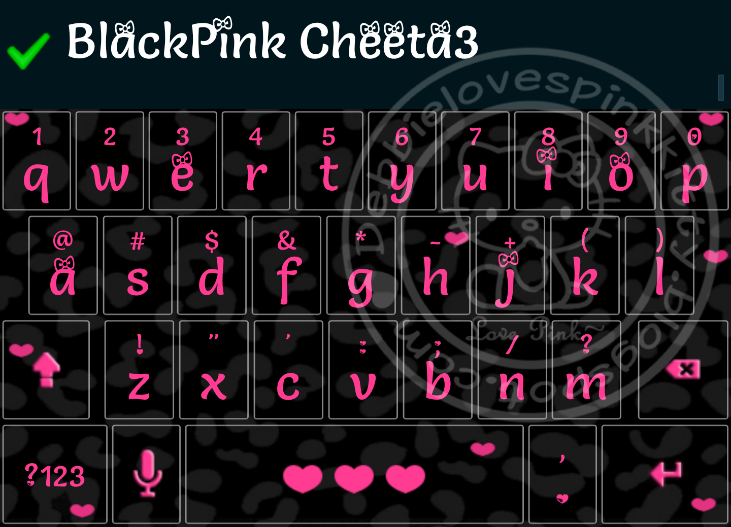 LOve Pink BlackPink Cheeta Smart Keyboard