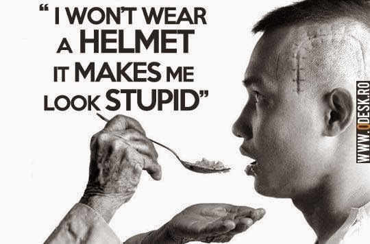 a helmet makes me look stupid