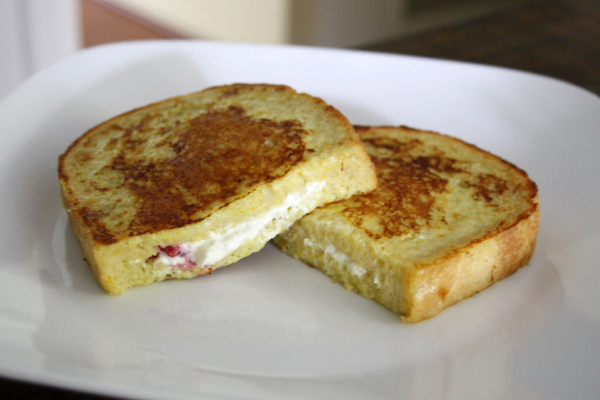 Please Note Raspberry & Goat Cheese Stuffed French Toast