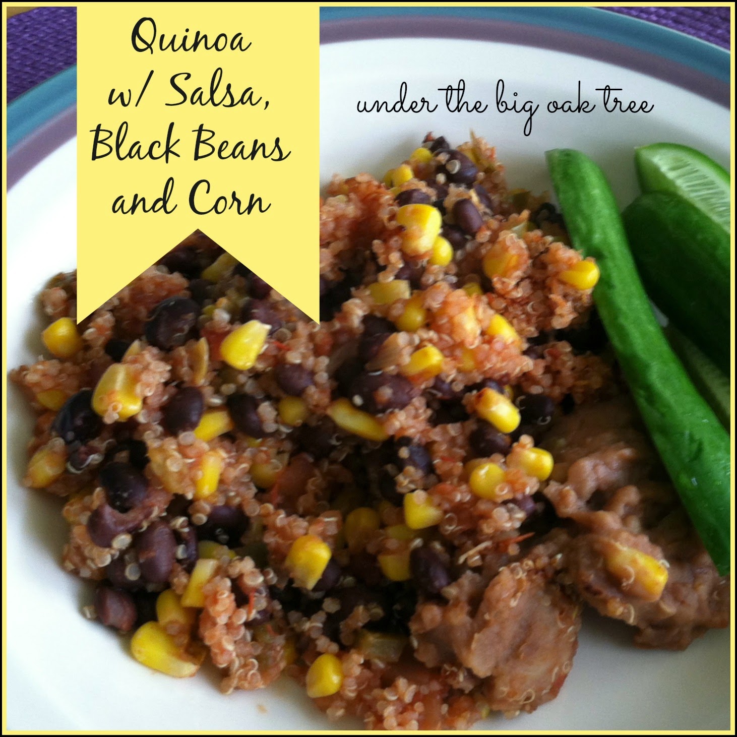 Under the Big Oak Tree Quinoa with Salsa, Black Beans and Corn