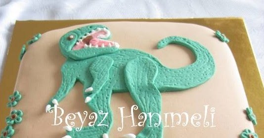 BEYAZ HANIMELİ Dinazorlu pasta