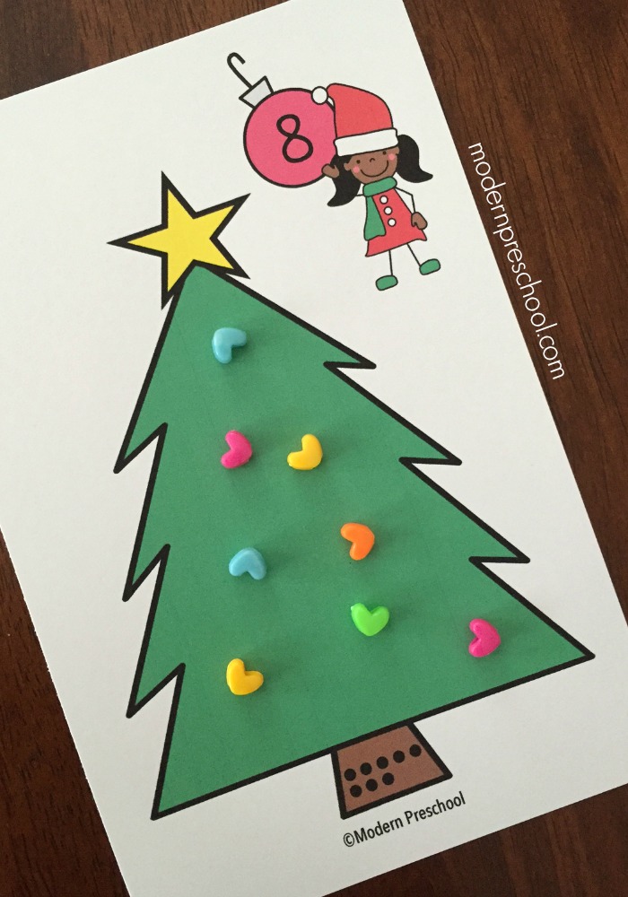 Christmas Tree Counting Number Cards