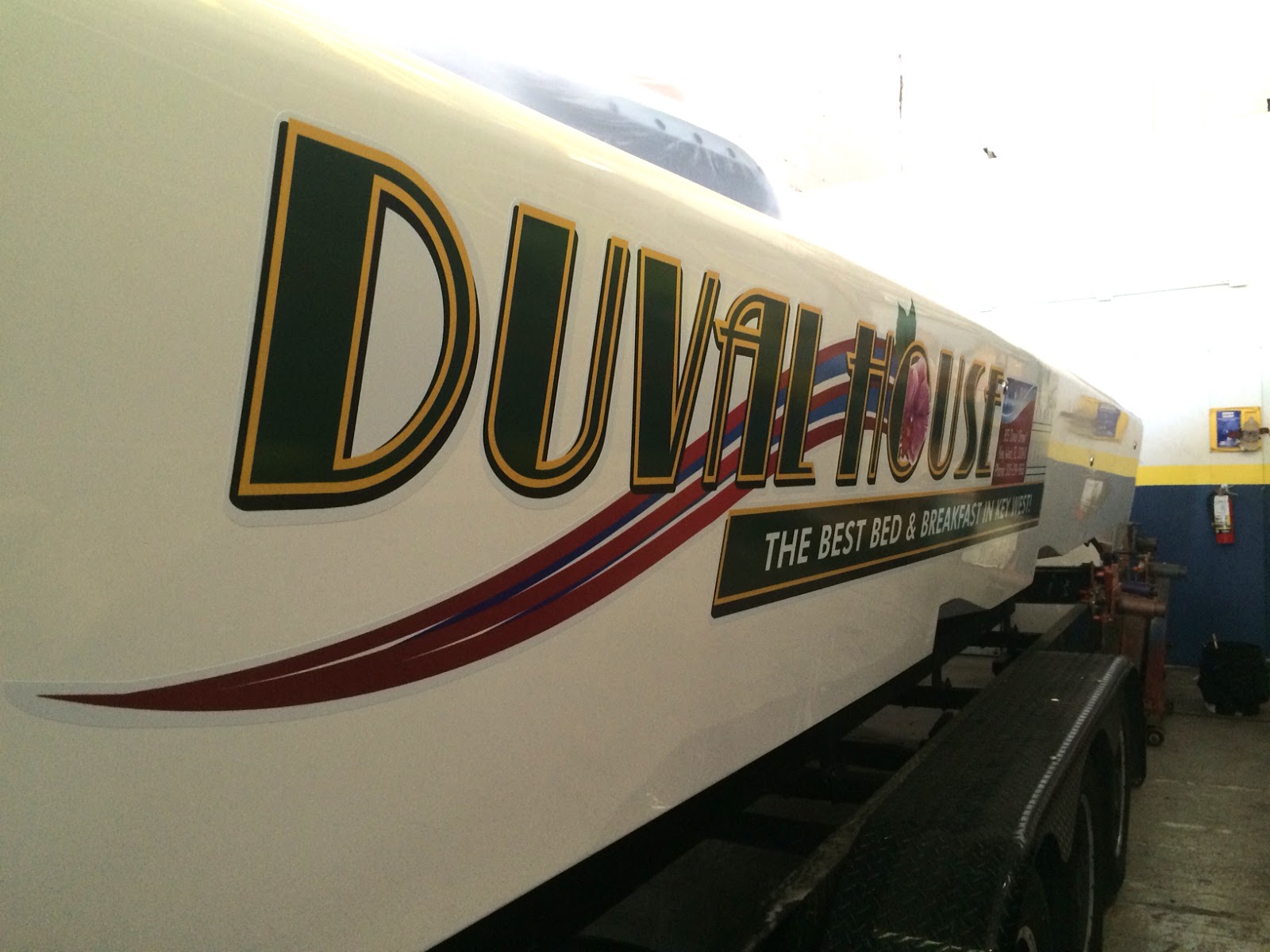 Davie Florida Race Boat Vinyl Graphics Lettering