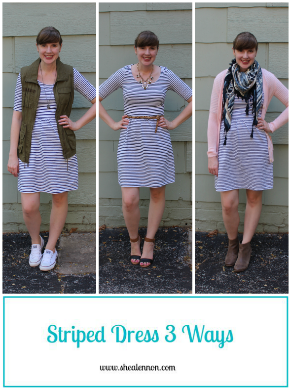 Shea Lennon 3 Ways to Wear a Striped Dress Summer to Fall Transition