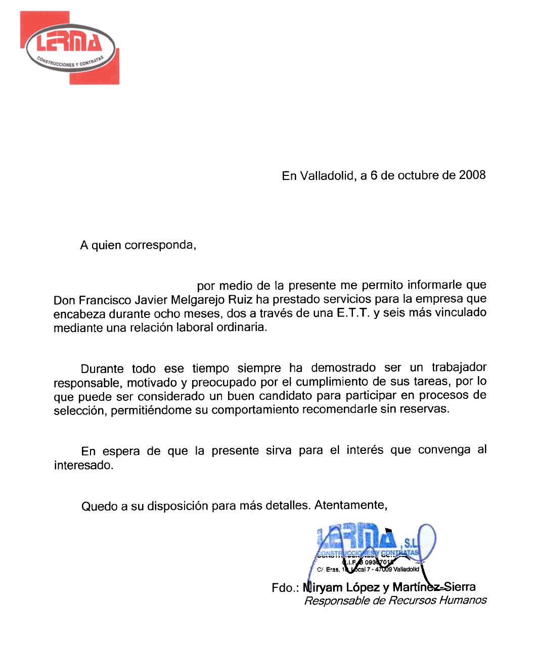cartas de recomendaciones