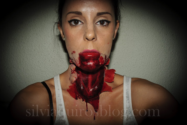 Maquillaje Halloween 1: Cuello pelado, Halloween Makeup 1: peel off neck, efectos especiales, special effects, Silvia Quirós