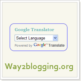 Google Translate Widget For Blogger / blogspot