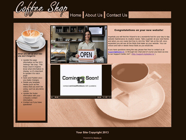 Coffee Shop video website template