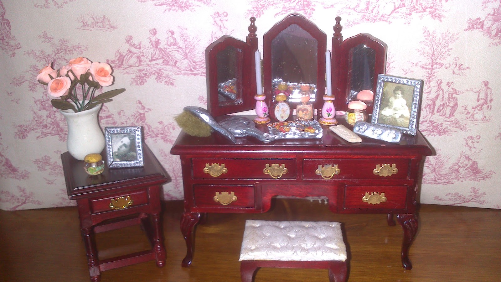 My Miniature World Miniature Dressing Table Set made with Polymer Clay