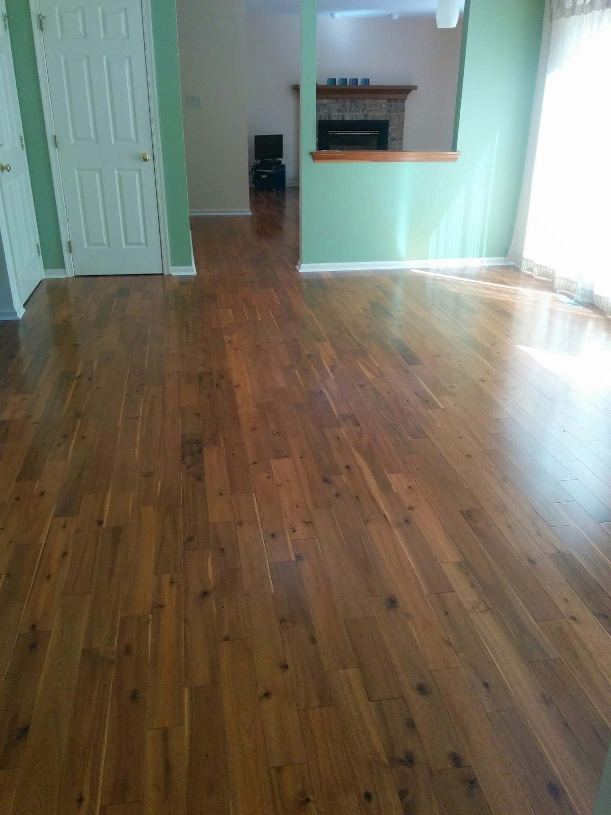 Floor Installation Photos Asian Walnut (acacia) installed in Doylestown PA