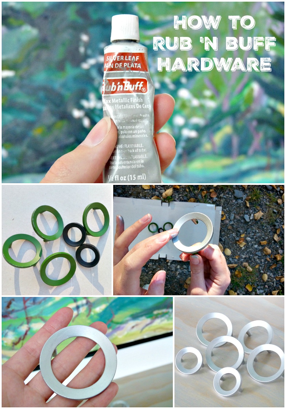 Use rub 'n buff silver leaf to update hardware Use rub 'n buff silver leaf to update hardware