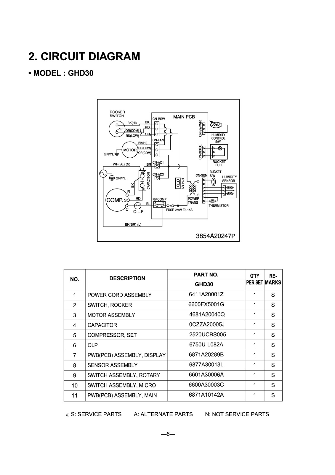 LG - DEHUMIDIFIER _ GHD30_LHD45ELY6_LHD65ELY6_ WIRING ... wiring diagram for ge dehumidifier 