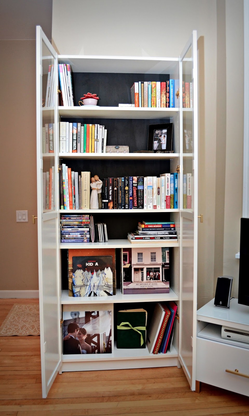 we paired it with glossy white doors and topped it with white glass : Billy Bookcase Doors Hack Billy Bookcase Doors Hack : we paired it with glossy white doors and topped it with white glass