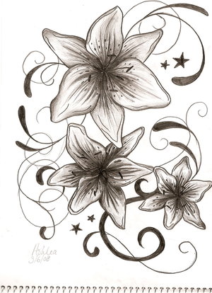 Picturelily Flower on Tattoos Avenged Lily And Stars Tattoo Design