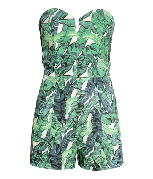 H&M, Palm Printed Romper, $1499 NT H&M 2015 Summer Palm Printed Romper