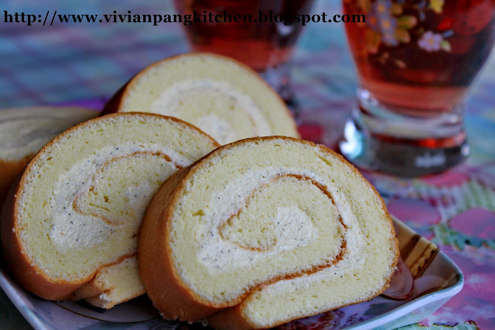 Vivian Pang Kitchen Vanilla Swiss Roll with Vanilla Crème Mousseline