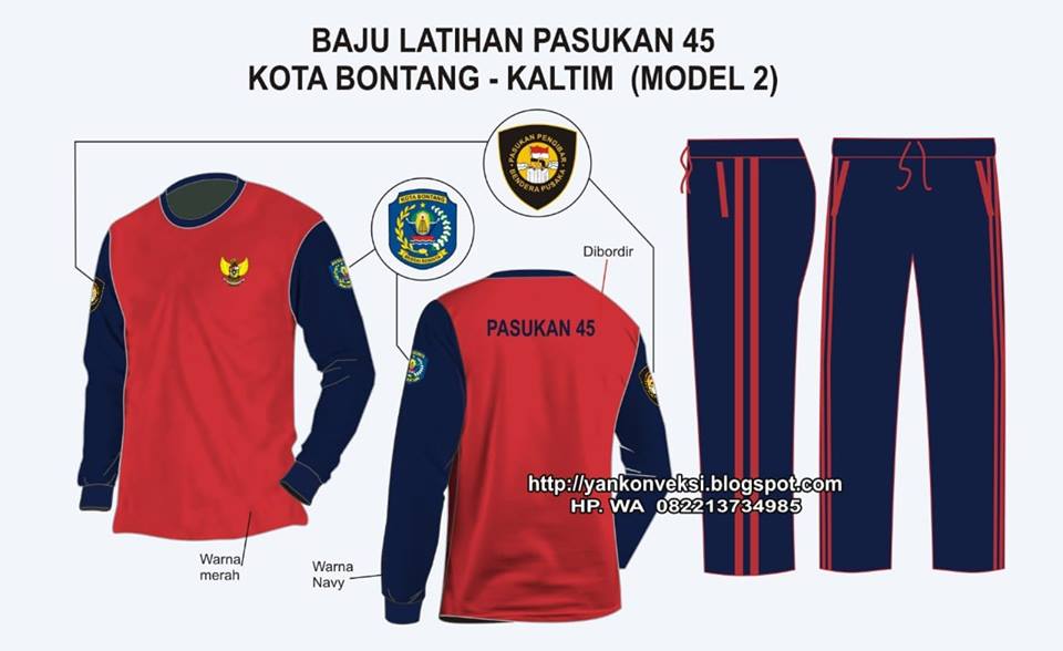 BAJU KAOS LATIHAN PASUKAN 45 PASKIBRA