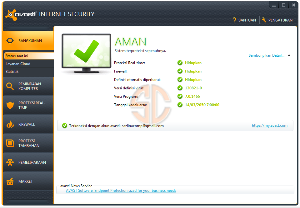 avast! Internet Security 7.0.1466 Full License Key