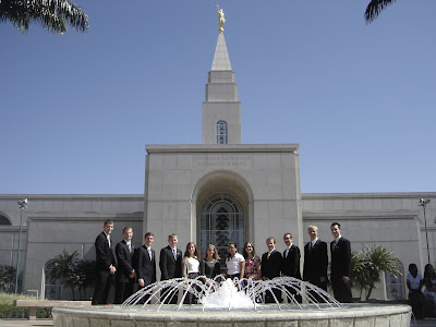 Brazil, Campinas Temple Elder Anderson is fourth missionary from the left