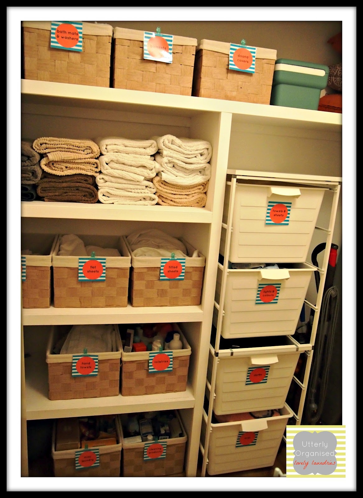 Tips and Ideas on how to organise your Laundry Closet and a peek at