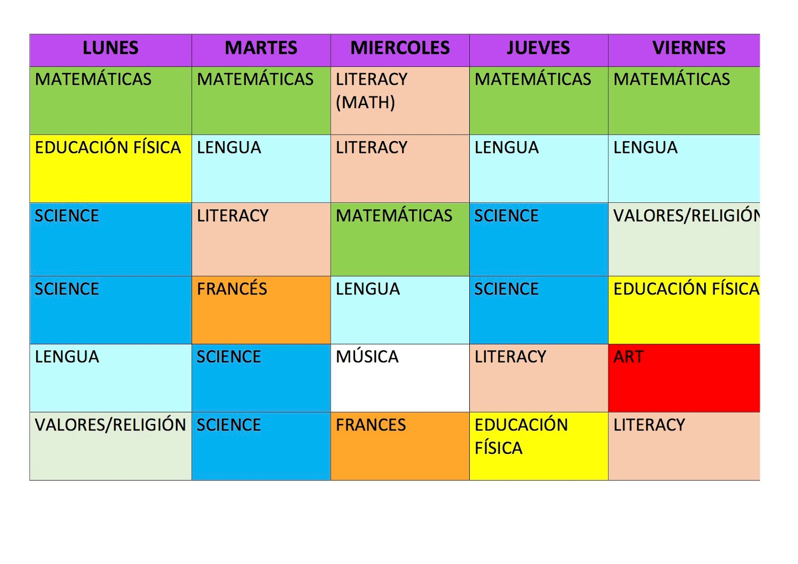 HORARIO CURSO 2016-2017