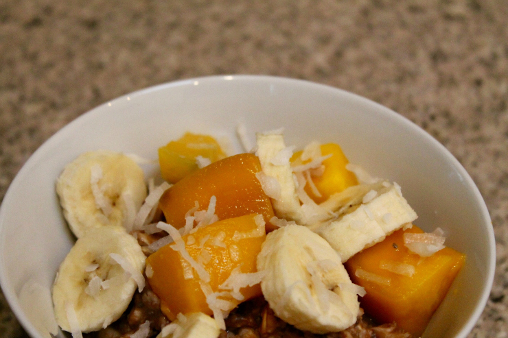 Vegan Chocolate, Banana & Mango Porridge