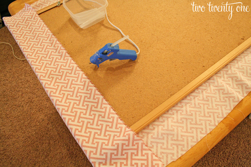 Serenity Now DIY Fabric Covered Faux Nail Head Trim Memo Board