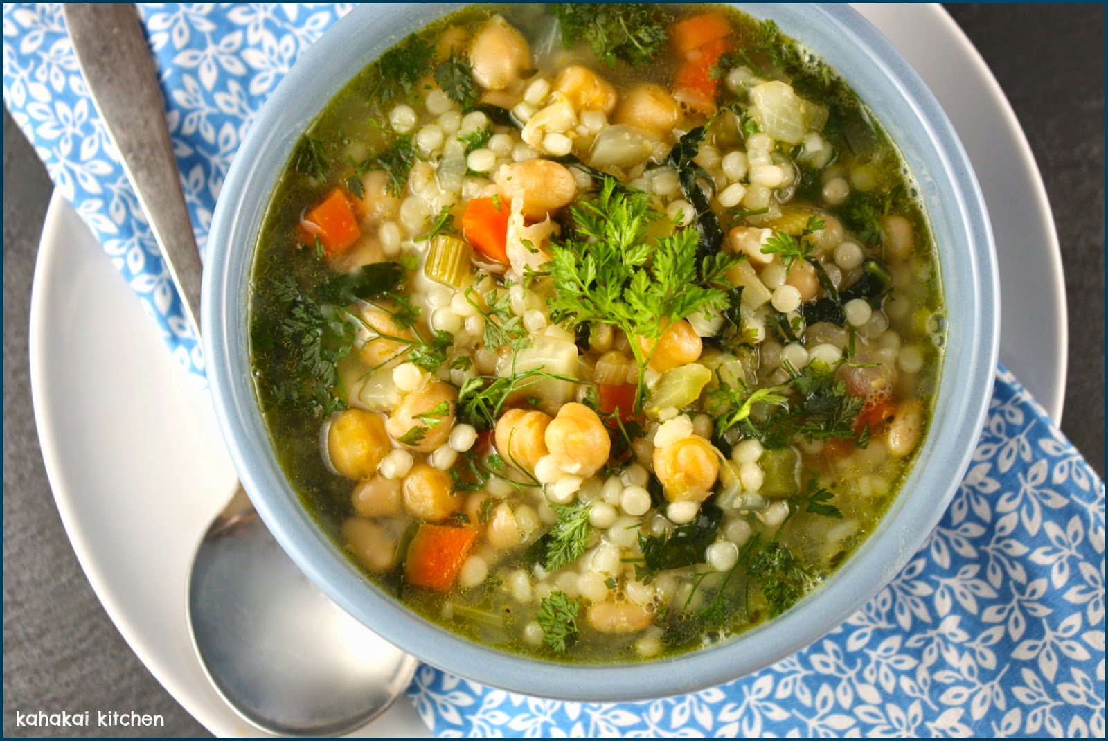 Kahakai Kitchen Lemony White Bean & Pearled Couscous Soup Quick & Satisfying for Souper (Soup
