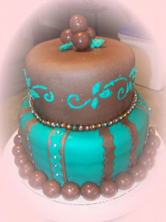 Teal Green Brown Chocolate Fondant Cake Ideas Teal Green Brown Chocolate Fondant Cake Ideas