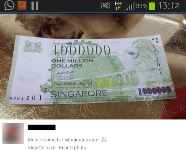 singapore $1 million note