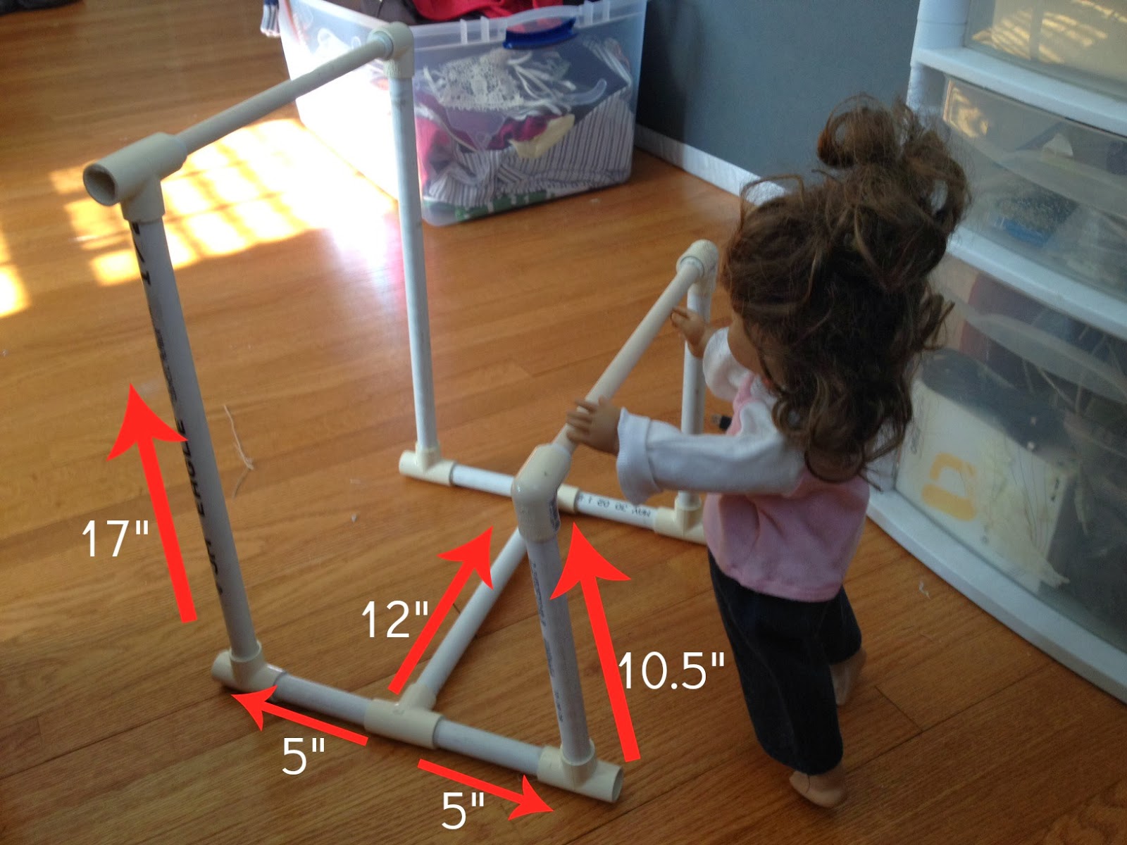 Gymnastics Uneven Bars for American Girl Doll or 18 inch 