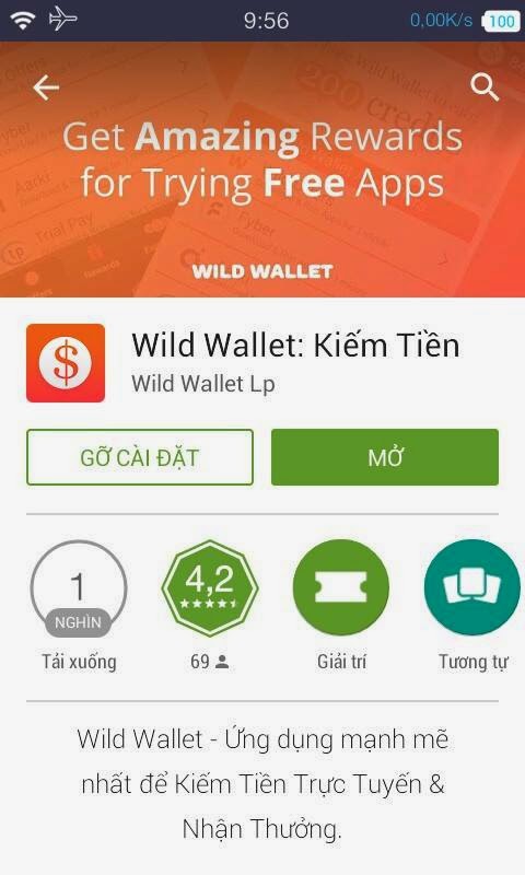 Wild Wallet Kiếm tiền trên Android 