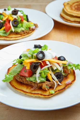 Seven Layer Dip Cornmeal Pancakes Seven Layer Dip Cornmeal Pancakes