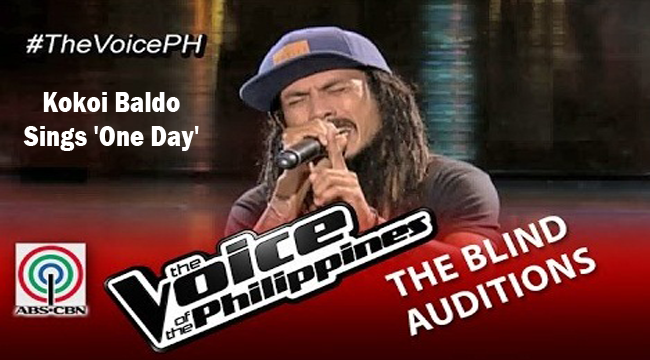 Watch Kokoi Baldo Sings 'One Day' on The Voice of the Philippines Season 2 Blind Audition Watch Kokoi Baldo Sings 'One Day' on The Voice of the Philippines Season 2 Blind Audition