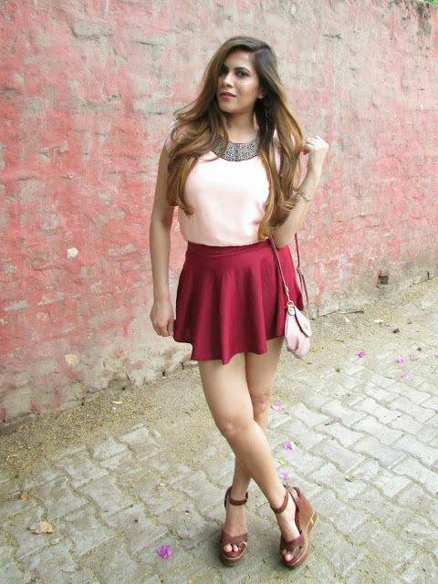 summer fashion, skater skirt, butterfly sleeve chiffon blouse, jeweled necklace top, how to style skater skirt, oink leather sling bag, fashion, indian fashion blogger, dresslink, cuter summer girly outfit, beauty , fashion,beauty and fashion,beauty blog, fashion blog , indian beauty blog,indian fashion blog, beauty and fashion blog, indian beauty and fashion blog, indian bloggers, indian beauty bloggers, indian fashion bloggers,indian bloggers online, top 10 indian bloggers, top indian bloggers,top 10 fashion bloggers, indian bloggers on blogspot,home remedies, how to